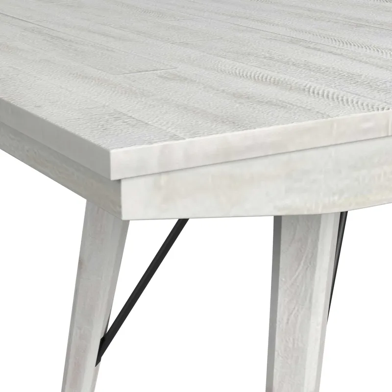 Rogen Rustic Dining Table with 18\" Leaf in Rustic White