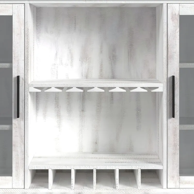 Rogen Rustic Buffet & Hutch with LED in Rustic White