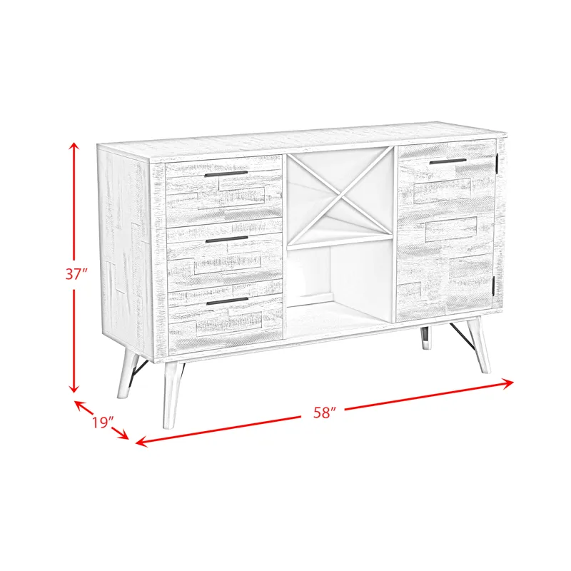 Rogen Rustic Server in Rustic White