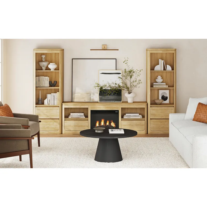 Rosalie KIT - 71\" TV Console with Fireplace Insert in Natural