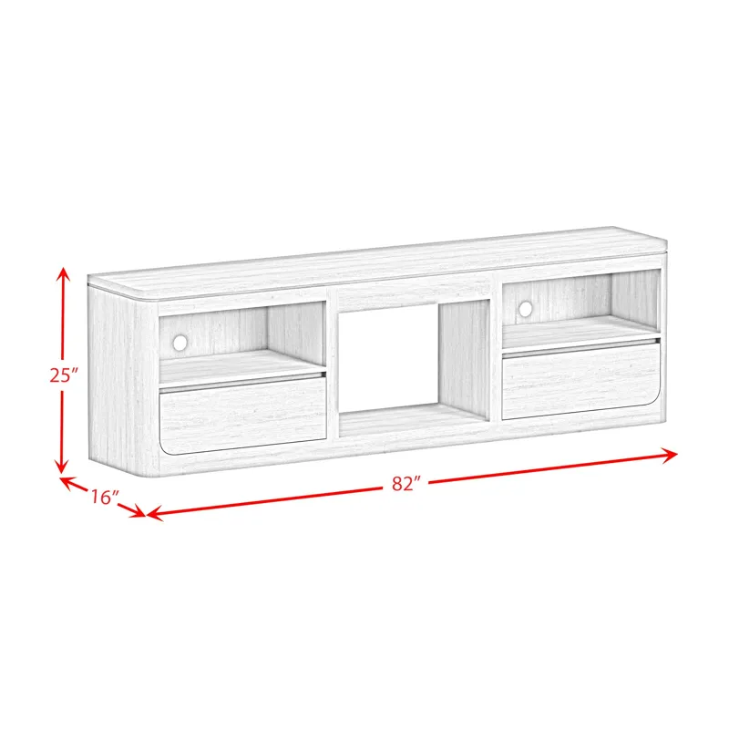 Rosalie 82\" TV Console without Fireplace Insert in Natural