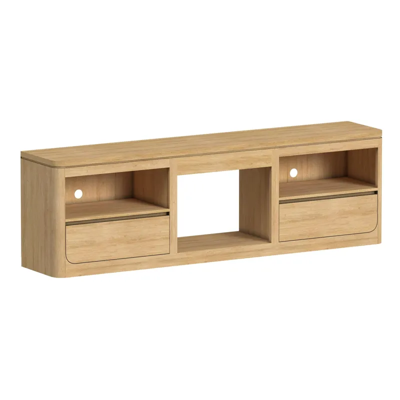 Rosalie 82\" TV Console without Fireplace Insert in Natural