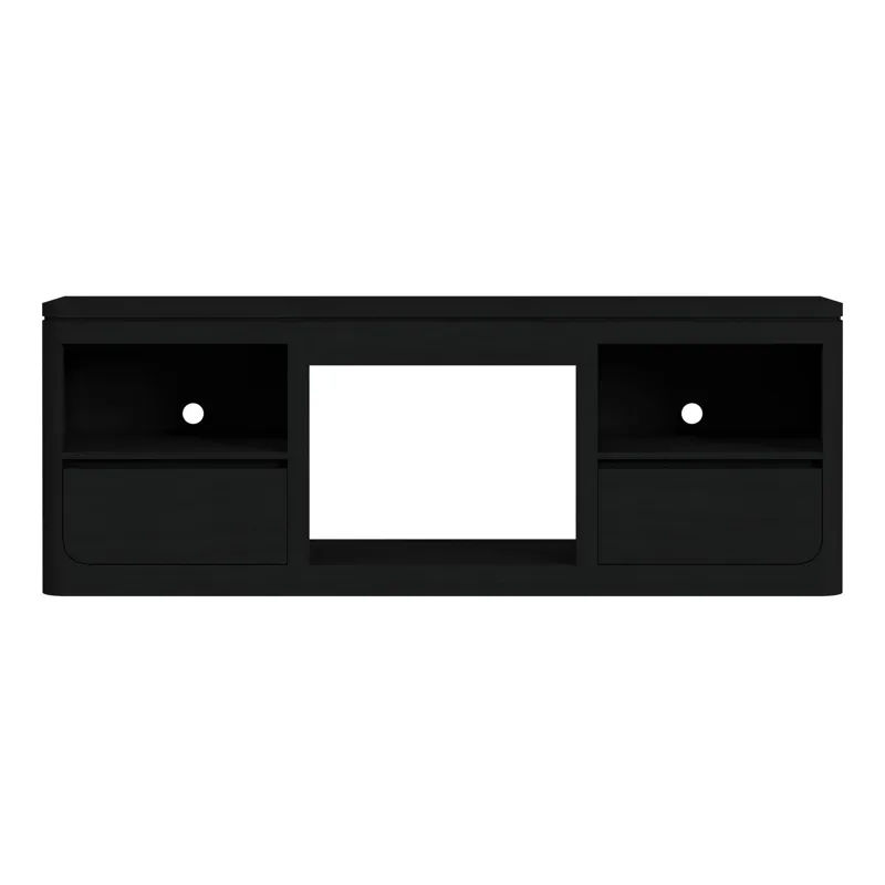 Rosalie 71\" TV Console without Fireplace Insert in Black