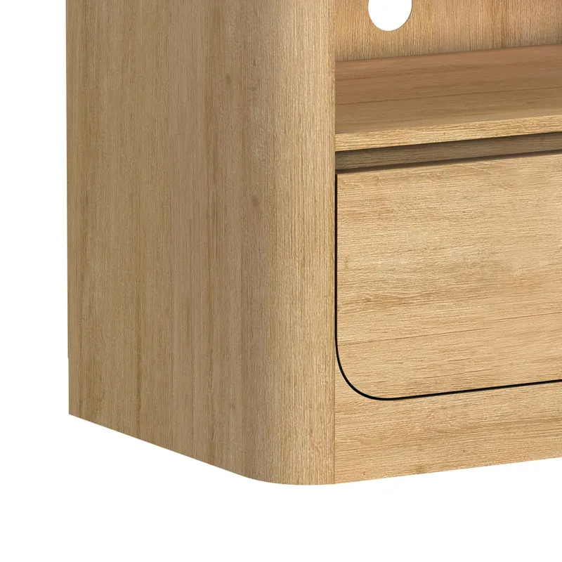 Rosalie 82\" TV Console without Fireplace Insert in Natural