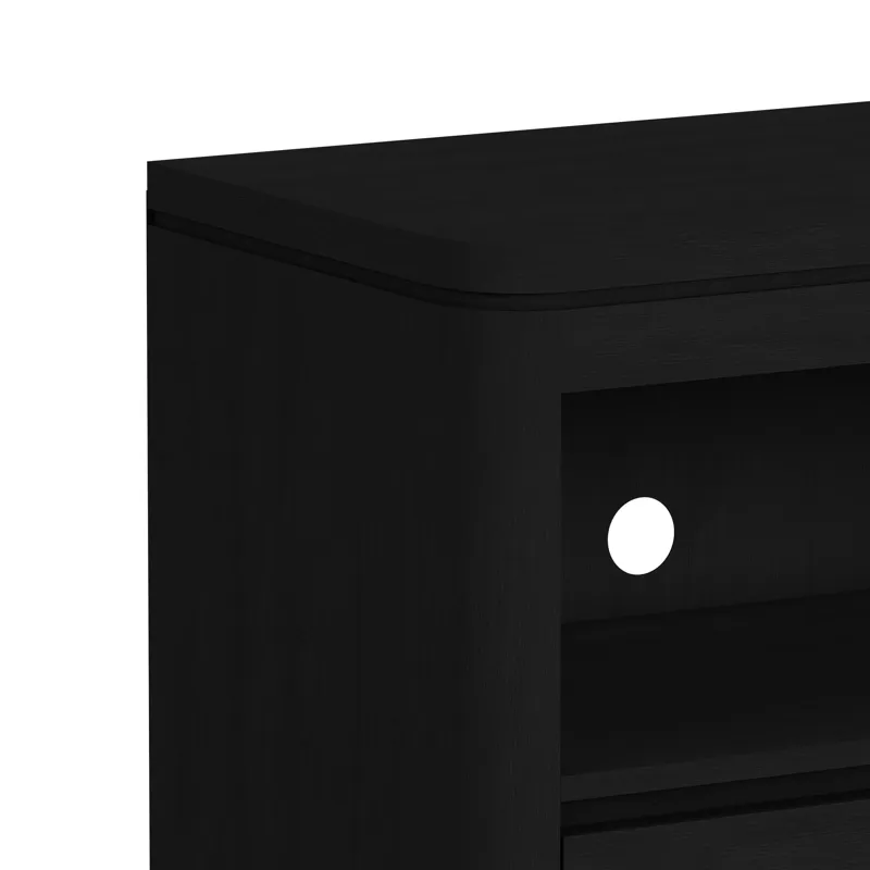 Rosalie 82\" TV Console with Fireplace Insert in Black