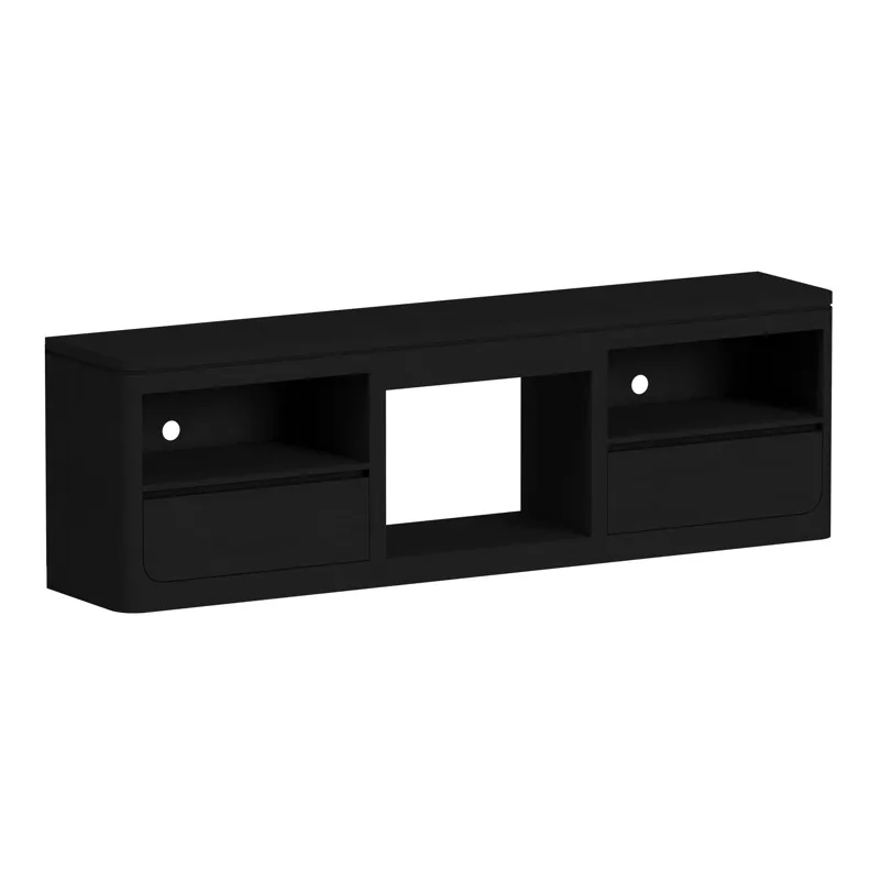 Rosalie 82\" TV Console without Fireplace Insert in Black