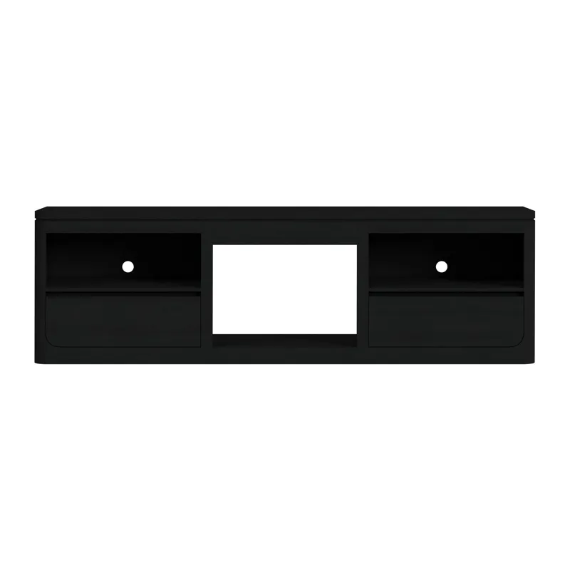 Rosalie 82\" TV Console without Fireplace Insert in Black