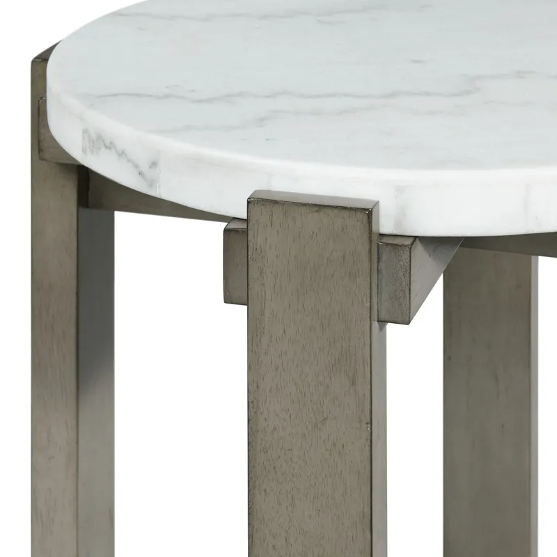 Rosamel Round End Table in Ash Brown