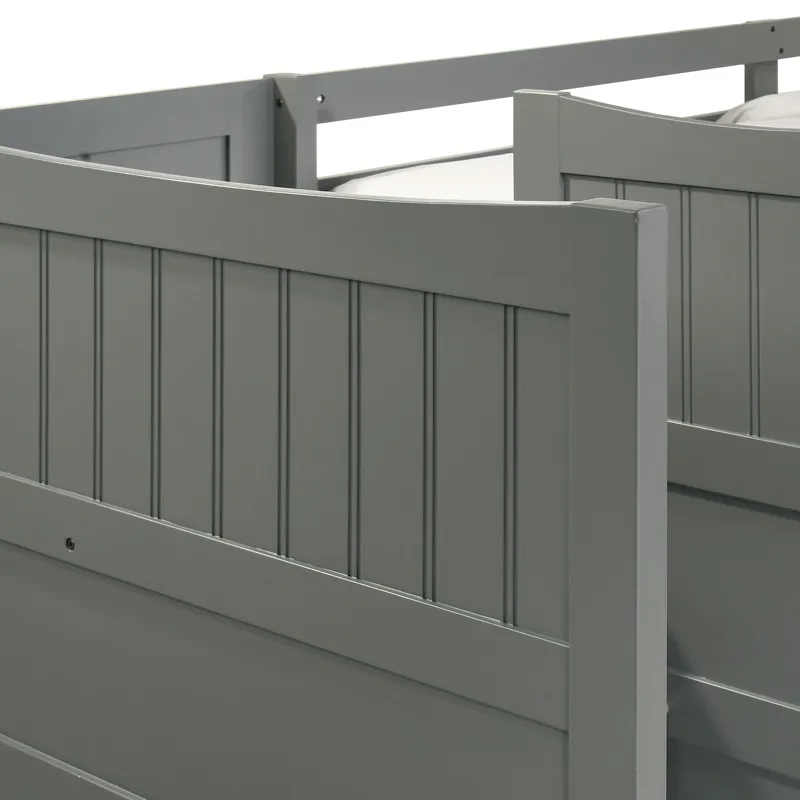 Sami Twin Over Full Step Bunk with Left HB in Grey