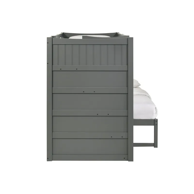 Sami Twin Over Full Step Bunk with Left HB in Grey