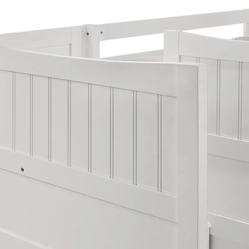Sami Twin Over Full Step Bunk with Left HB in White