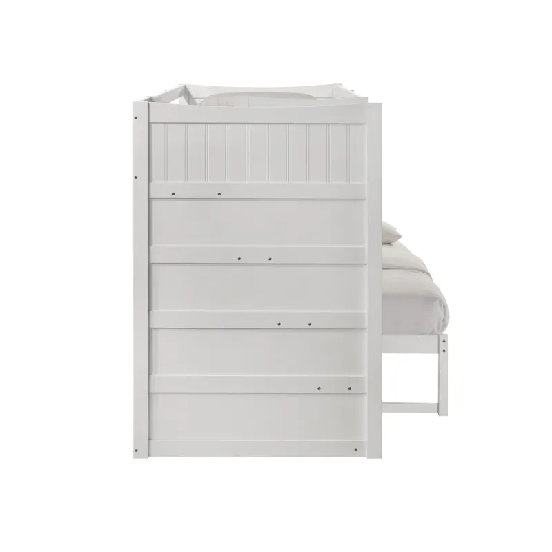 Sami Twin Over Full Step Bunk with Left HB in White