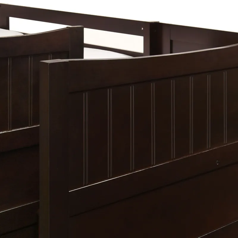 Sami Twin Over Full Step Bunk with Right HB in Espresso