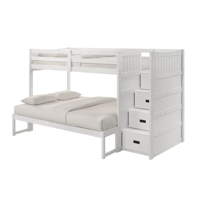 Sami Twin Over Full Step Bunk with Right HB in White
