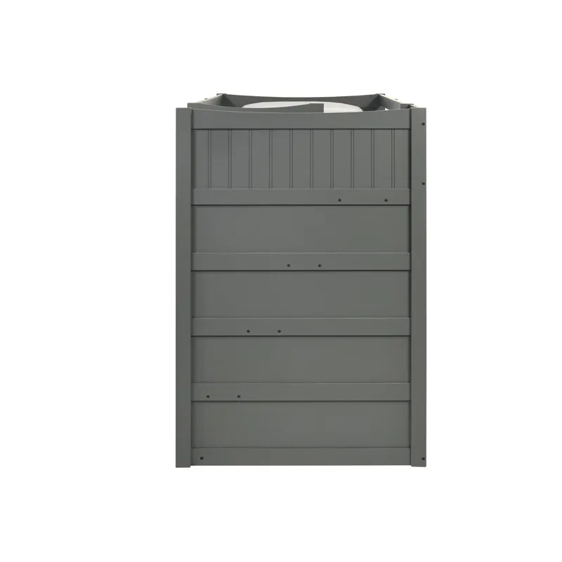 Sami Twin Over Twin Step Bunk with Right HB in Grey