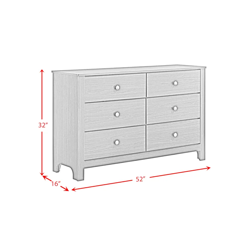 Sami Youth 6-Drawer Dresser in Espresso