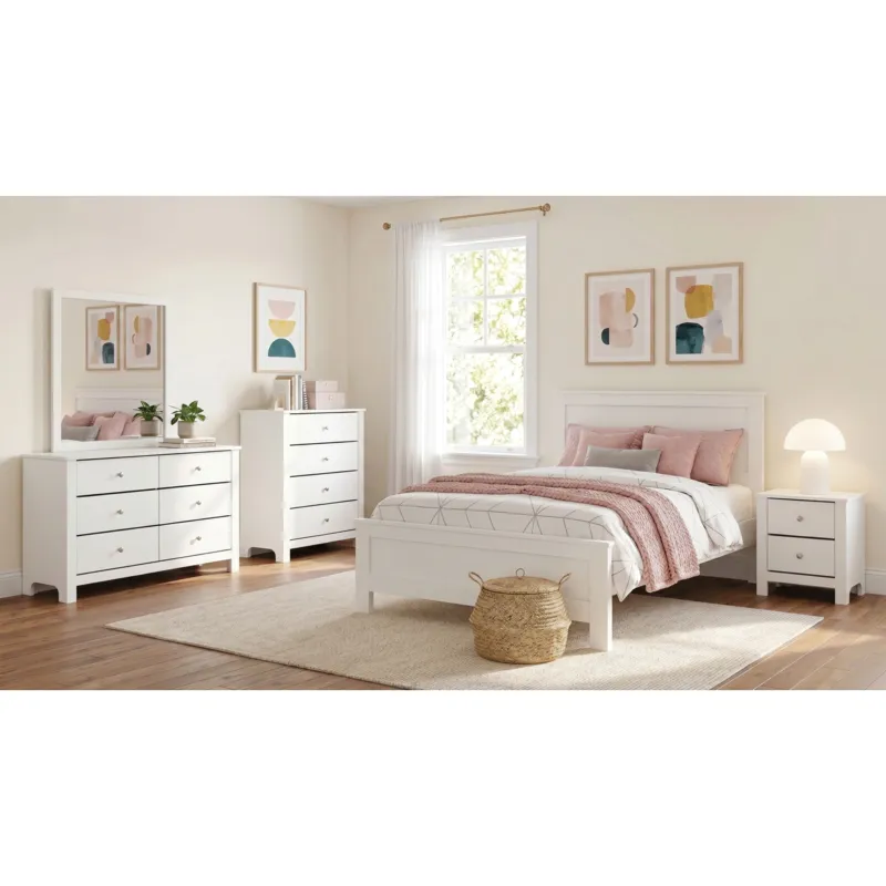Sami Youth 2-Drawer Nightstand in White