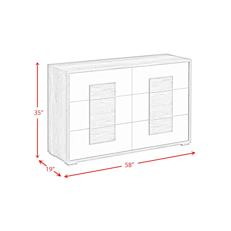San Matteo 6-Drawer Dresser in Dual Tone