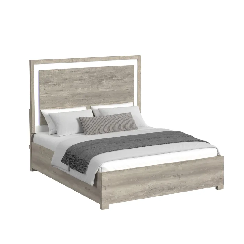 San Matteo King Bed with LED in Dual Tone
