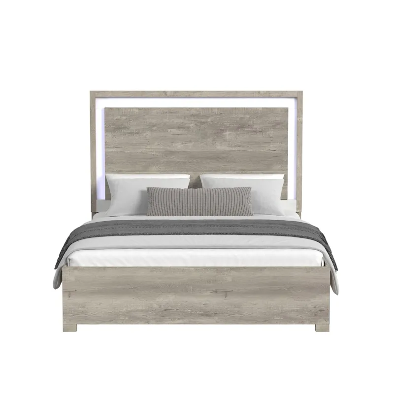 San Matteo King Bed with LED in Dual Tone