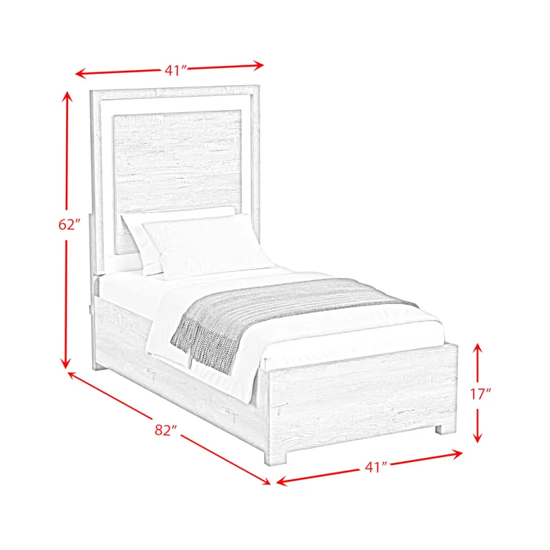 San Matteo Twin Bed with LED in Dual Tone