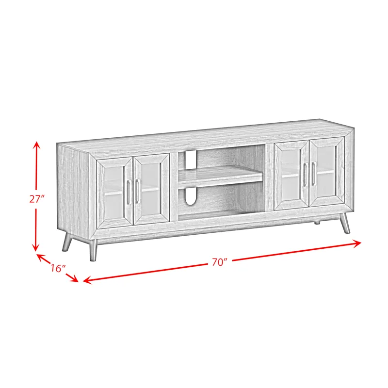 Santa Barbara KIT - 70" TV Console in Walnut w/23" Fireplace Insert (Ships in 2 Boxes)