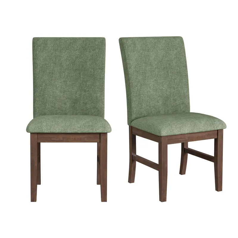 Santa Barbara Dining Side Chair with Avocado Fabric in Walnut (2 Per Carton)