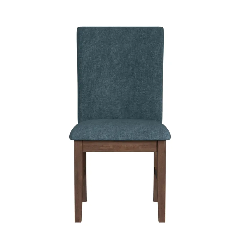 Santa Barbara Dining Side Chair with Denim Blue Fabric in Walnut (2 Per Carton)