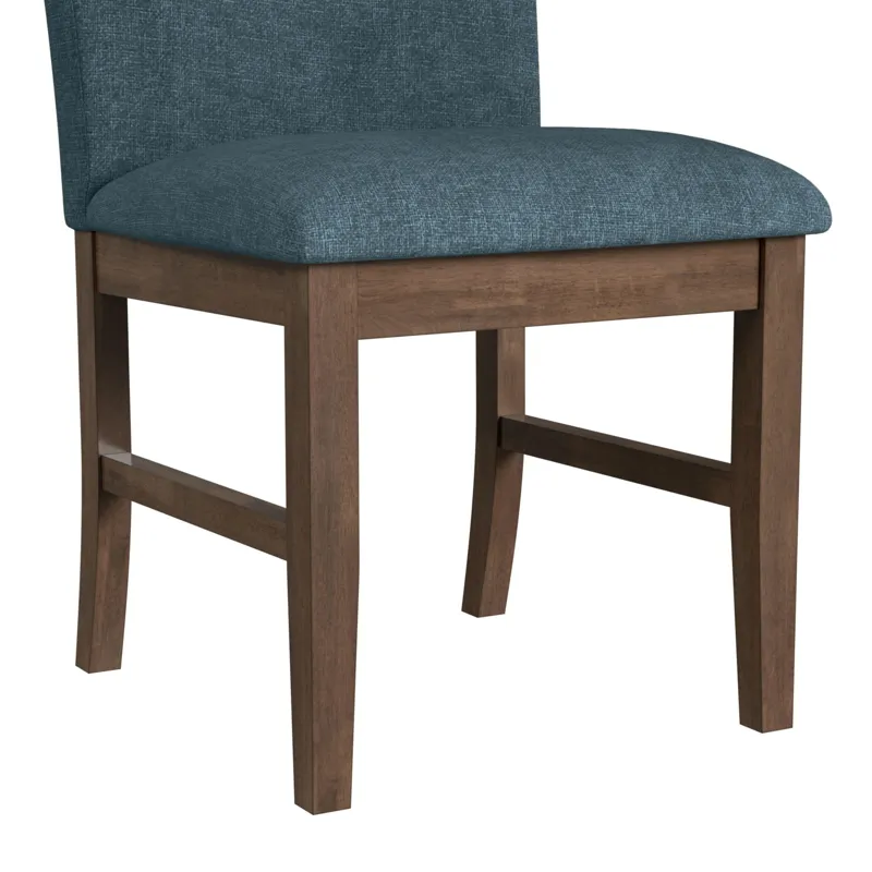 Santa Barbara Dining Side Chair with Denim Blue Fabric in Walnut (2 Per Carton)