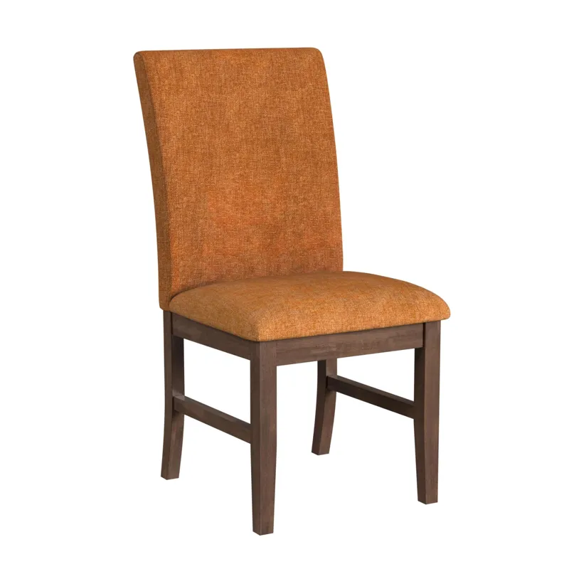 Santa Barbara Dining Side Chair with Orange Fabric in Walnut (2 Per Carton)