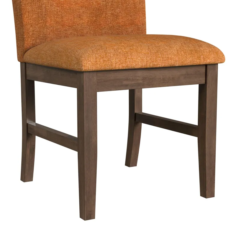 Santa Barbara Dining Side Chair with Orange Fabric in Walnut (2 Per Carton)