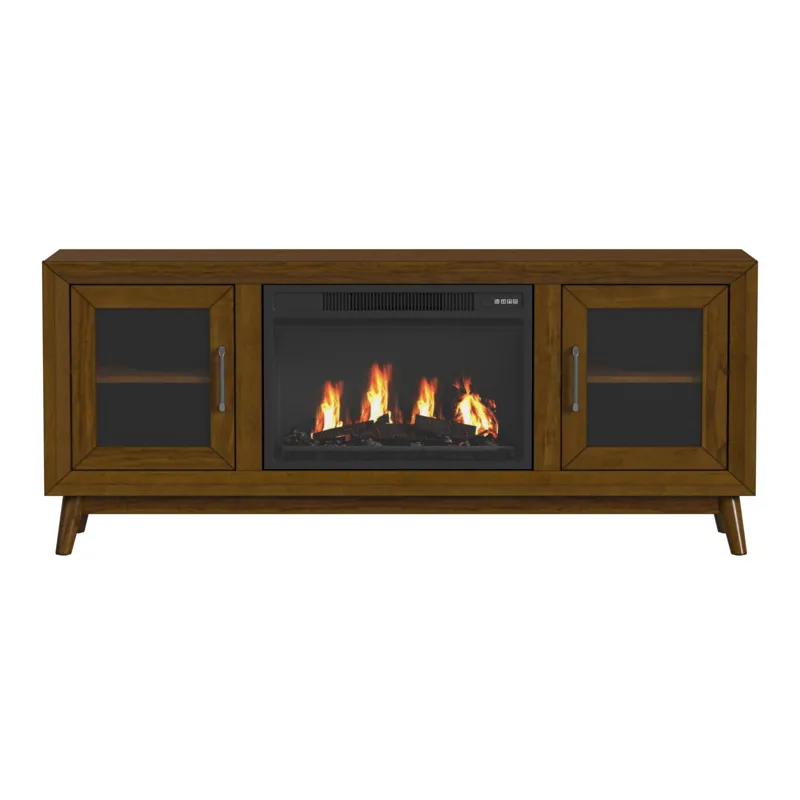 Santa Barbara KIT - 60" TV Console in Walnut w/23" Fireplace Insert
