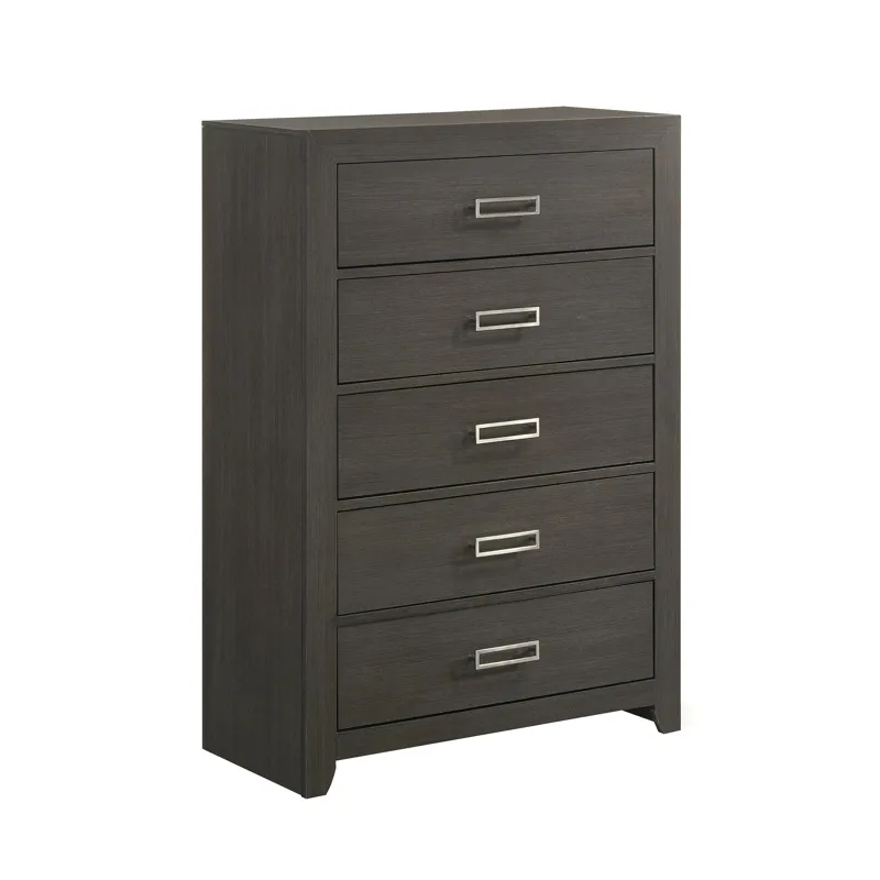 Sasha 5-Drawer Chest in Grey