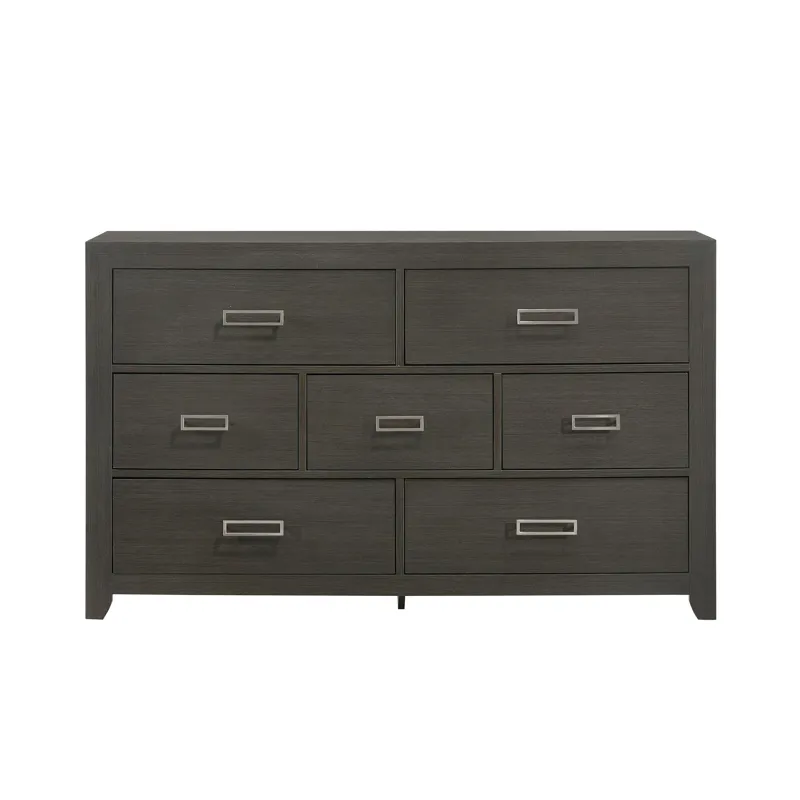 Sasha 7-Drawer Dresser in Grey