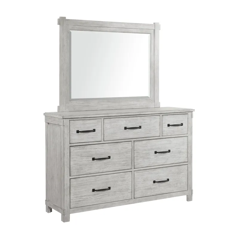 Scott Dresser & Mirror Set White Finish
