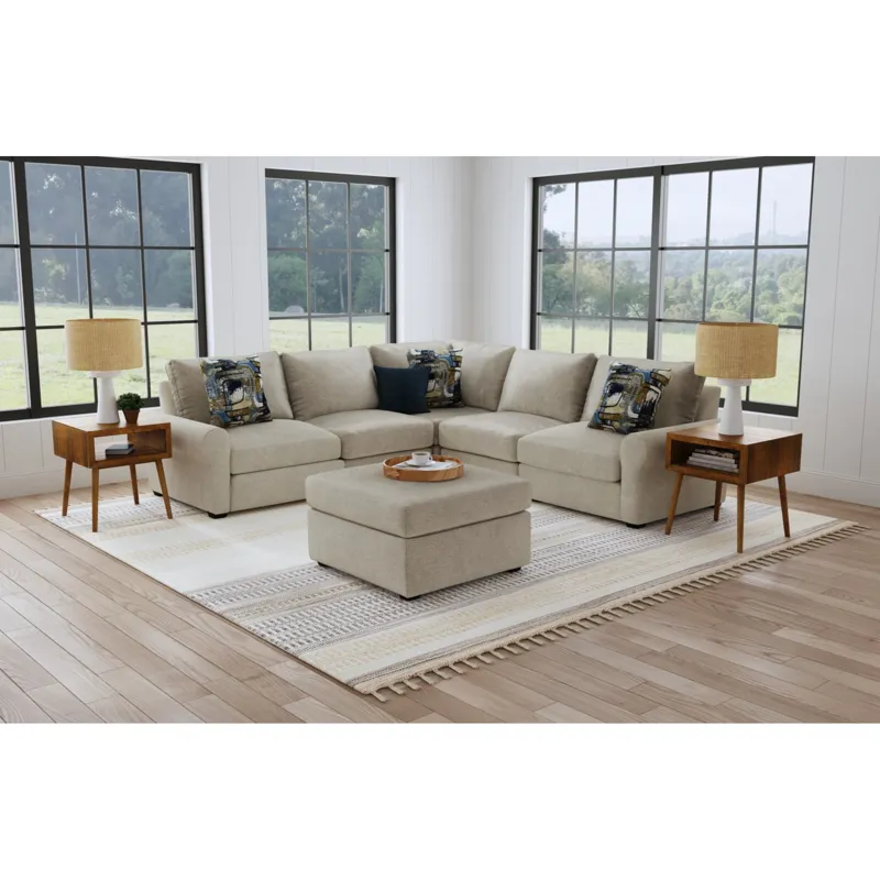 Select Modular Ottoman in United Light Grey