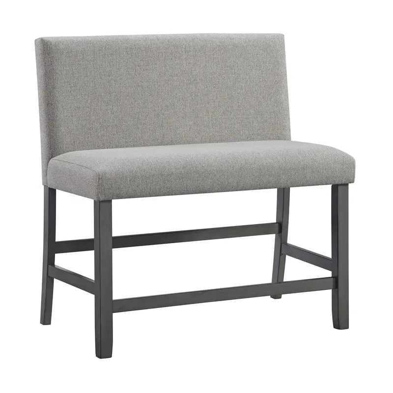 Seneca Counter 3PC Corner Bench Grey Fabric in Grey