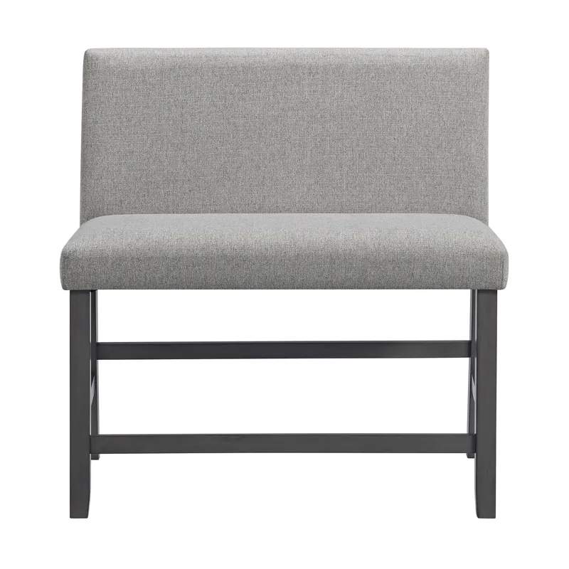 Seneca Counter 3PC Corner Bench Grey Fabric in Grey