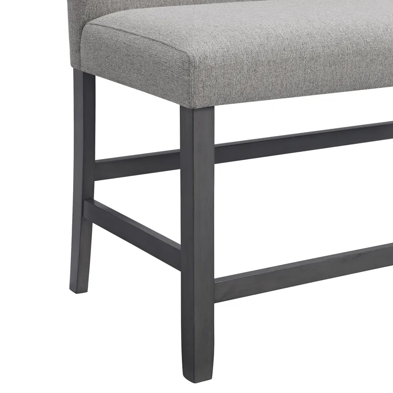 Seneca Counter 3PC Corner Bench Grey Fabric in Grey
