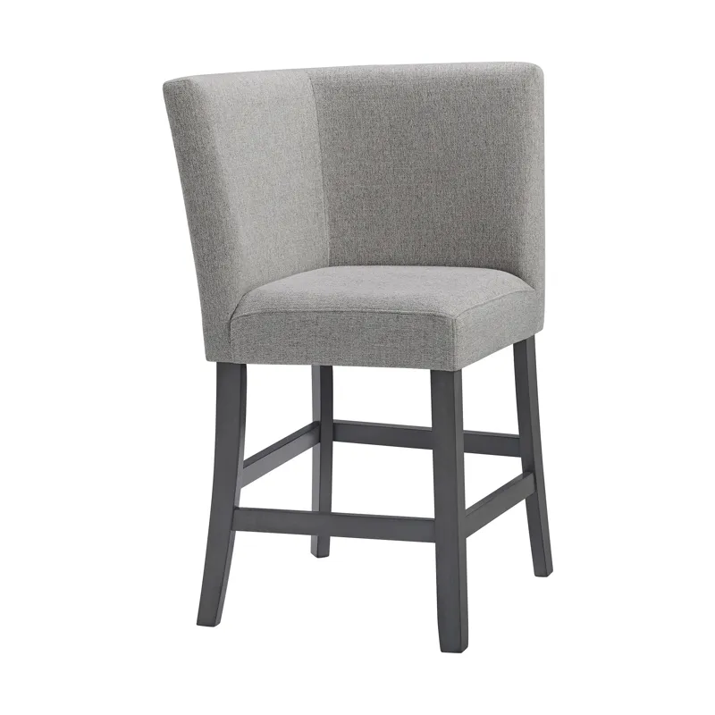 Seneca Counter 3PC Corner Bench Grey Fabric in Grey