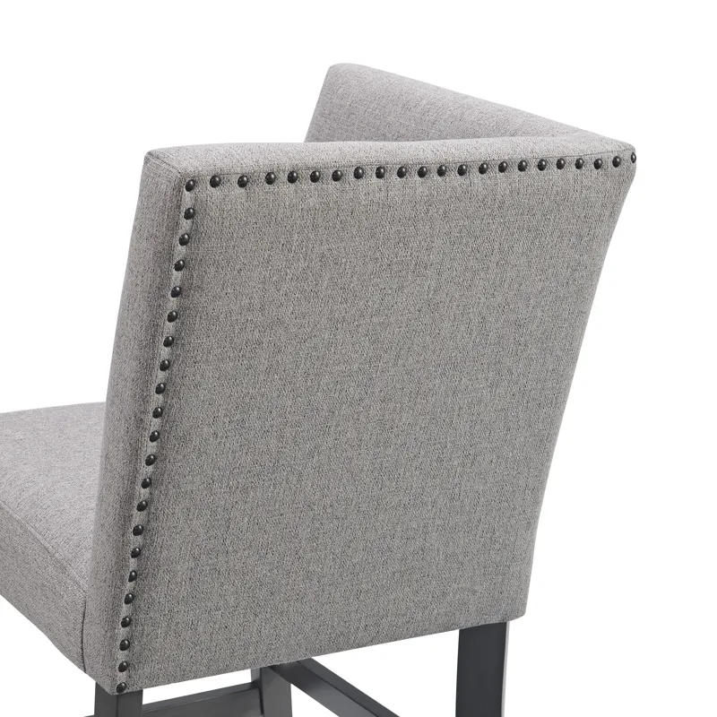 Seneca Counter 3PC Corner Bench Grey Fabric in Grey