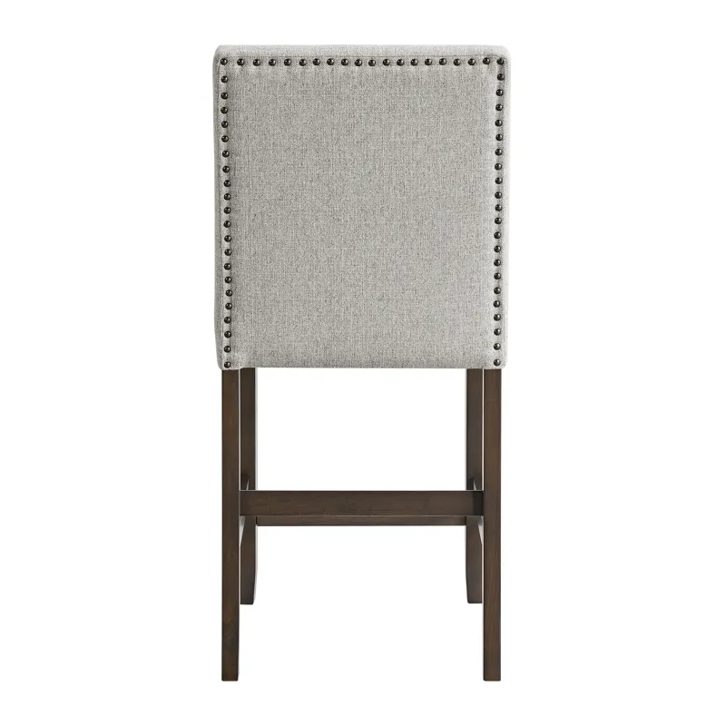 Seneca Counter Side Chair with Grey Fabric in Brown (2 Per Carton)