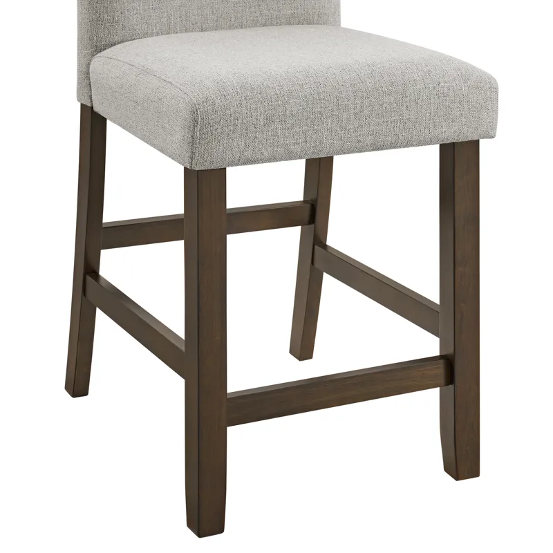 Seneca Counter Side Chair with Grey Fabric in Brown (2 Per Carton)