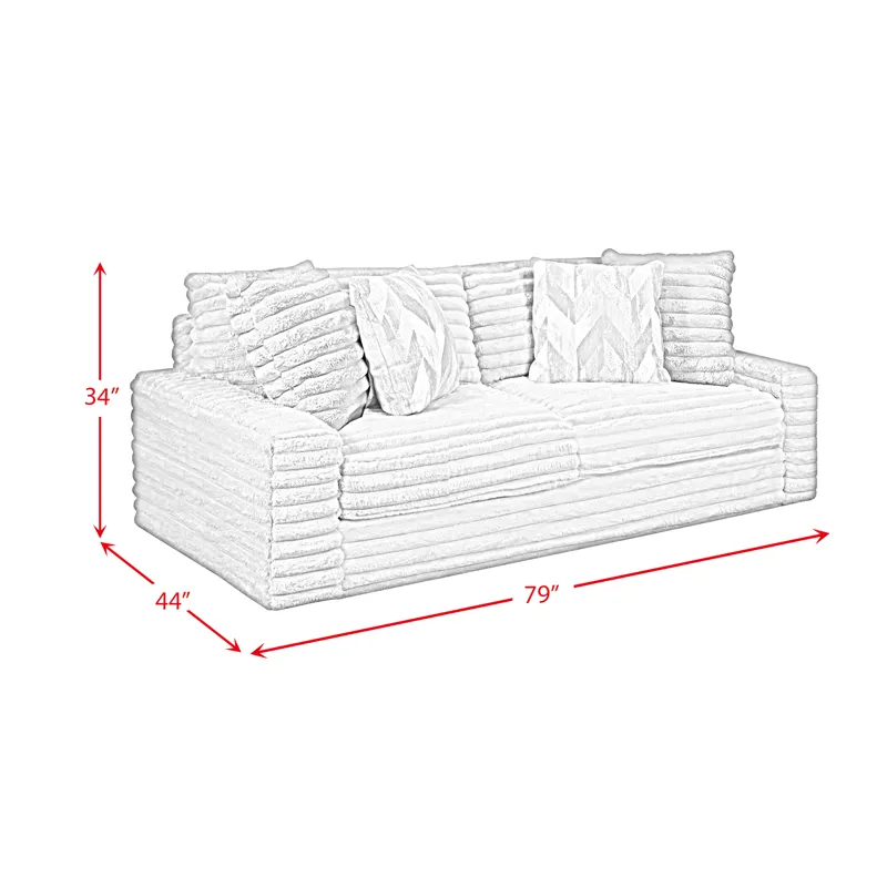 Serene Loveseat in Hush Moonstruck with 4 Pillows