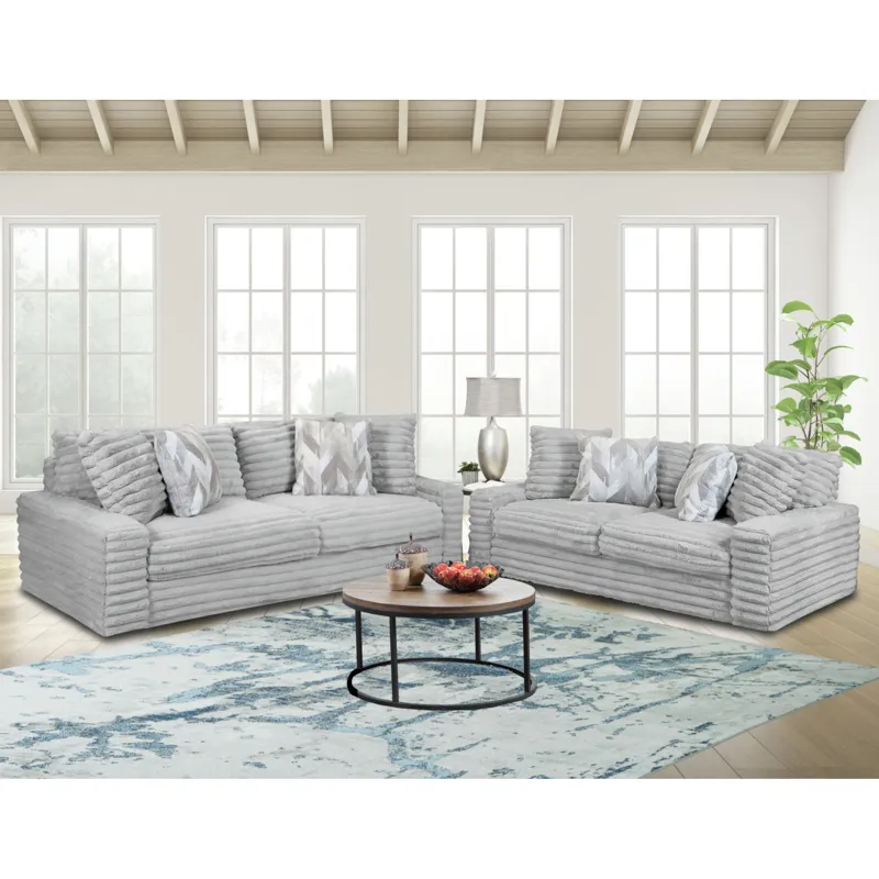 Serene Sofa in Hush Moonstruck with 4 Pillows