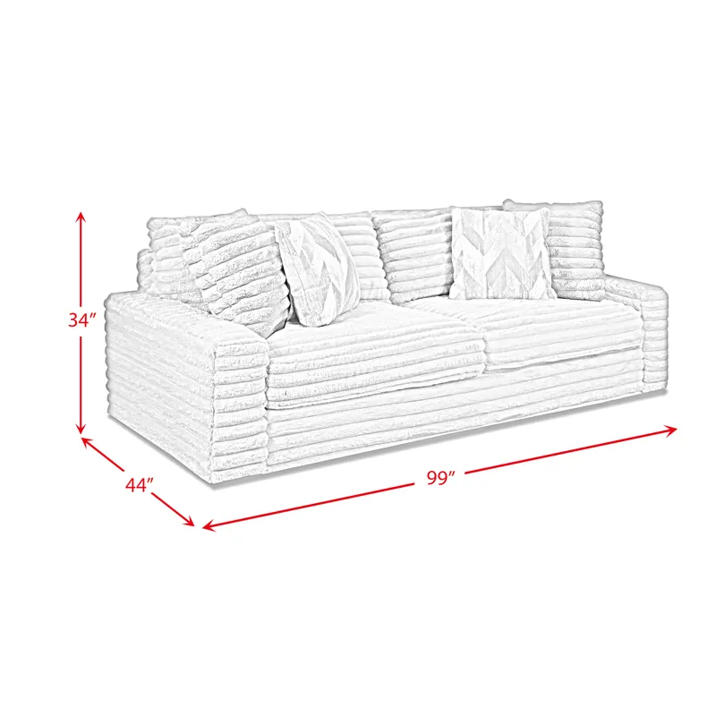 Serene Sofa in Hush Moonstruck with 4 Pillows
