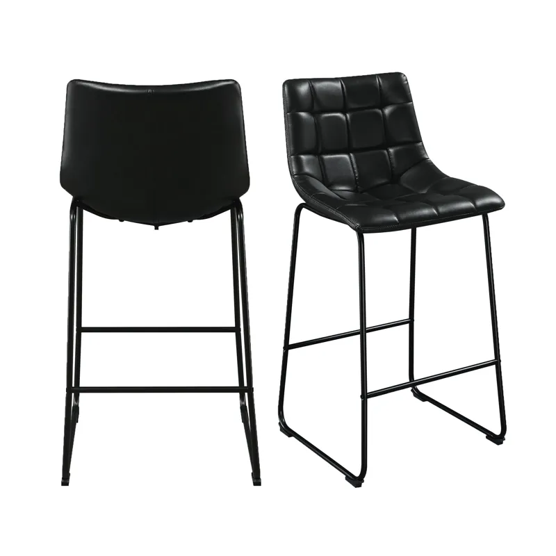 Seth ( QSD6099-5B) 30\" Distressed Black Bar Stool (2 Per Carton)