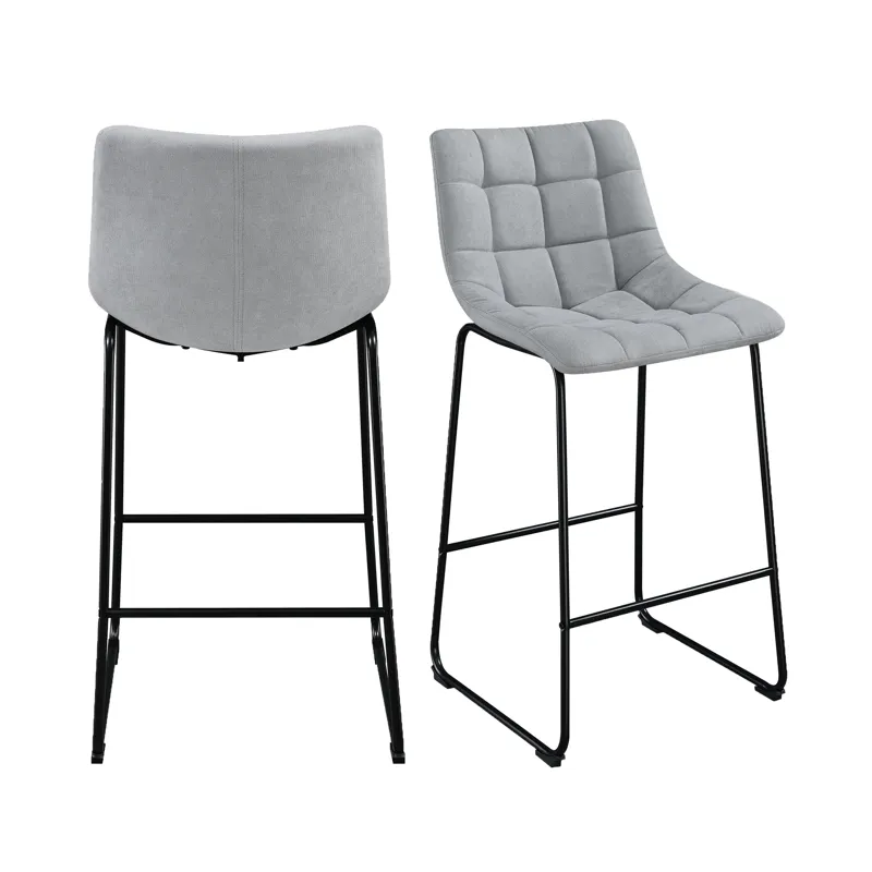 Seth ( QSD6099-5B) 30\" Linen Grey Bar Stool (2 Per Carton)