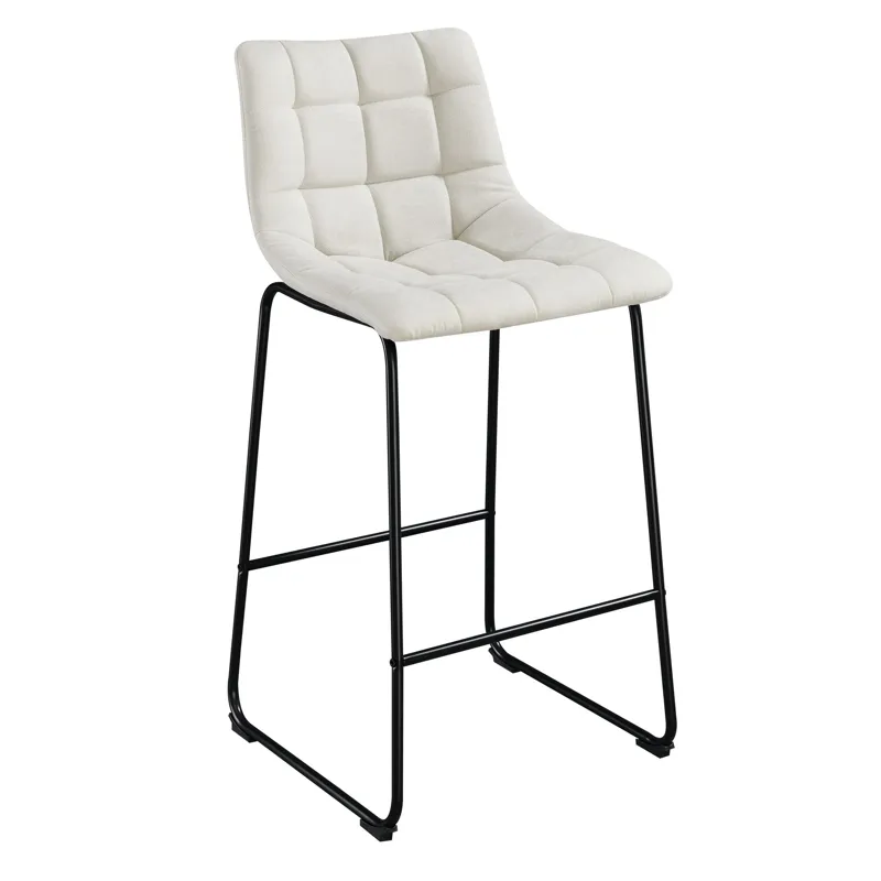 Seth ( QSD6099-5B) 30\" Linen White Bar Stool (2 Per Carton)