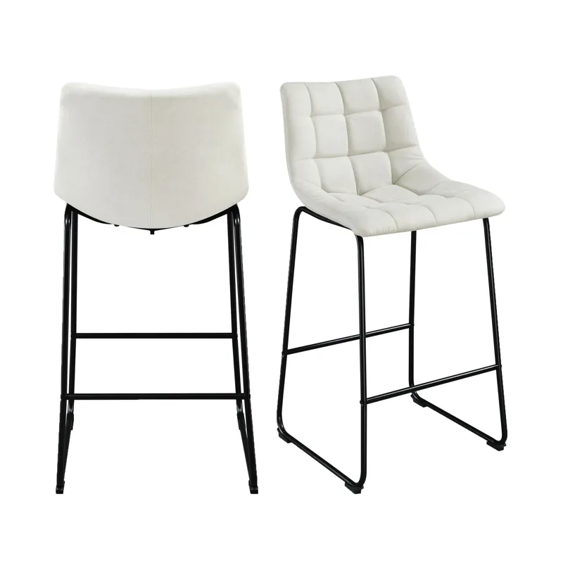 Seth ( QSD6099-5B) 30\" Linen White Bar Stool (2 Per Carton)